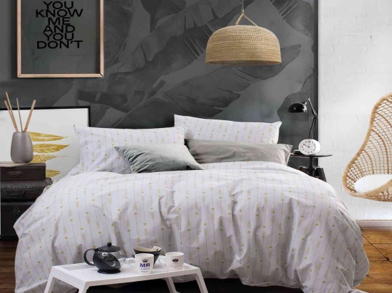 Σετ 3τμχ Κουβερλί Arrow Grey Ρυθμός Ημίδιπλο 160x240cm 100% Βαμβάκι