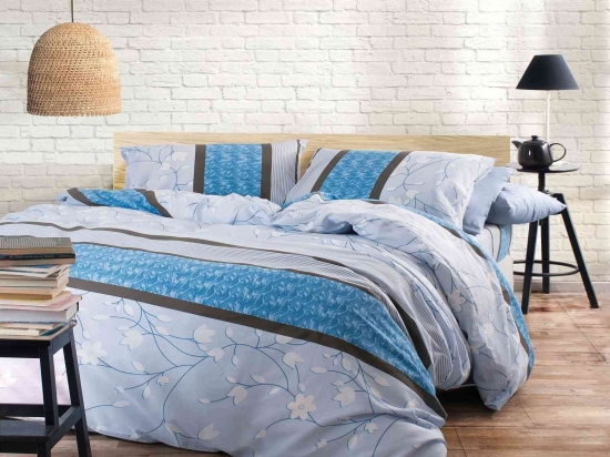 Κουβερλί Σετ 2τμχ. Vita Blue Ρυθμός Ημίδιπλο 160x240cm Βαμβάκι-Πολυέστερ