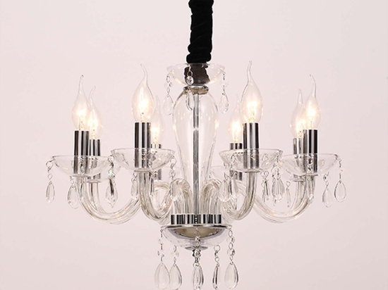 Πολυέλαιος 8Φ BLK82048PCC Clear Κρύσταλλο,Μέταλλο