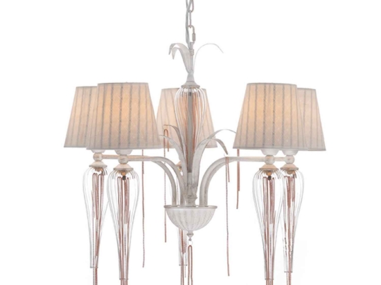Πολύφωτο Φωτιστικό Οροφής EG170305PWRG Pink Gold Μέταλλο,Γυαλί,Ύφασμα