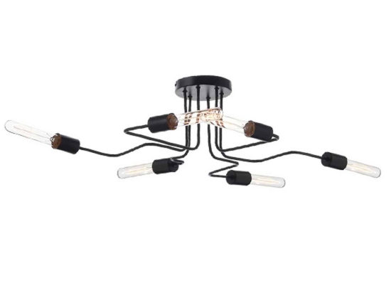 Πλαφονιέρα 6Φ TNK933846CBK Black Μέταλλο