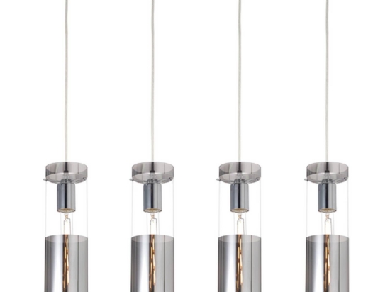 Φωτιστικό Οροφής Σε Ράγα V371974PCH Chrome Μέταλλο,Γυαλί