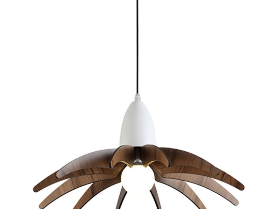 Φωτιστικό Οροφής ZM170041P White & Brown Mdf,Μέταλλο