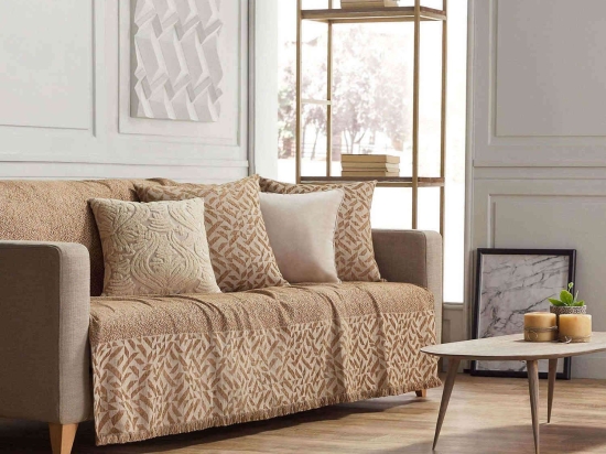 Ριχτάρι 658/13 Καφέ Ανοιχτό Gofis Home Διθέσιο 180x250cm Βαμβάκι-Πολυέστερ