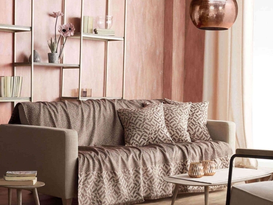 Ριχτάρι 658/22 Καφέ Wenge Gofis Home Τριθέσιο 180x310cm Βαμβάκι-Πολυέστερ