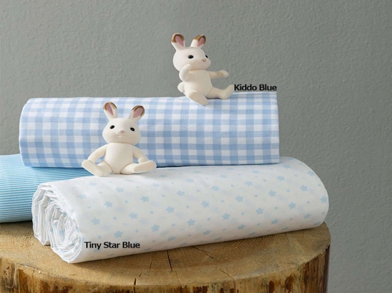 Σεντόνι - Tiny Star Blue Nima Μονό 170x250cm Χωρίς Λάστιχο 100% Βαμβάκι