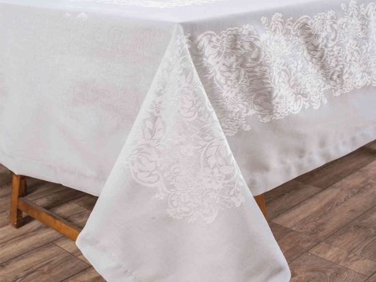 Τραπεζομάντηλο Jewel 03 Grey Teoran 160Χ260 160x260cm Βαμβάκι-Πολυέστερ