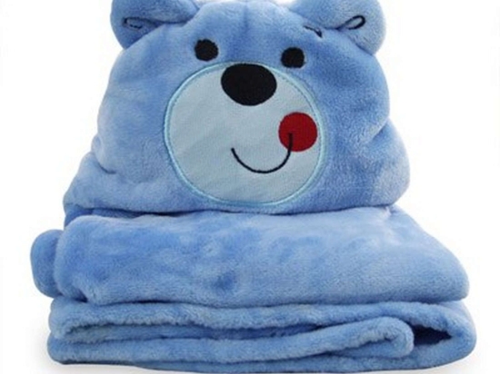 Κουβέρτα Fleece Βρεφική Με Κουκούλα Σχ. 81 Viopros Αγκαλιάς 76x102cm 100% Βαμβάκι
