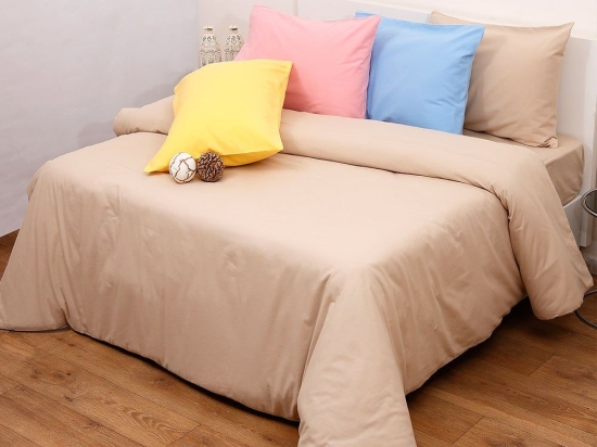 Σεντόνια Σετ 3100 Μπεζ Viopros Υπέρδιπλo 240x260cm 100% Βαμβακερή Φανέλα