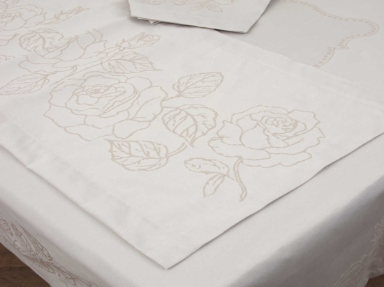 Πετσέτες Φαγητού 4τμχ Des.2410 1.Ivory Anna Riska 53x53cm Βαμβάκι-Πολυέστερ