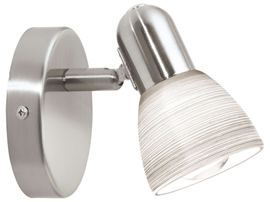 Φωτιστικό Σποτ Τοίχου 88472 Silver - Beige Dakar 1 Eglo Eglo Μέταλλο,Γυαλί