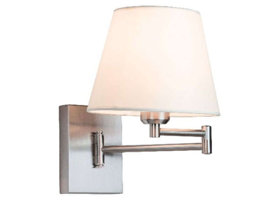 Φωτιστικό Τοίχου - Απλίκα H-24 W Chrome - Beige Μέταλλο,Ύφασμα