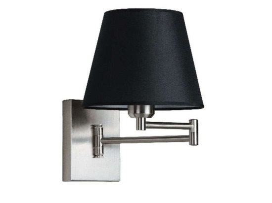 Φωτιστικό Τοίχου - Απλίκα H-24 B Chrome - Black Μέταλλο,Ύφασμα