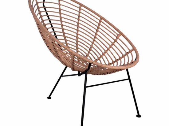 Πολυθρόνα Τύπου Φωλιά Μεταλλική Με Μπεζ Wicker HM5458