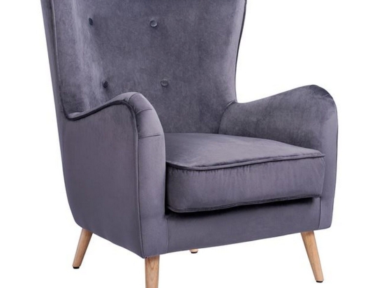 Μπερζέρα Πολυθρόνα Marta HM8392.01 77x86x95cm Grey Ξύλο,Ύφασμα