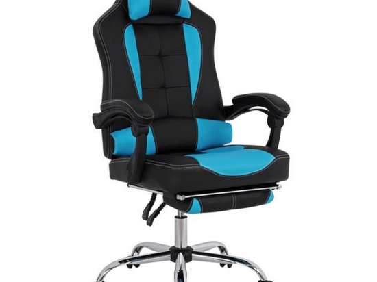 Πολυθρόνα Gaming Syncro HM1055.08 Μαύρο - Γαλάζιο