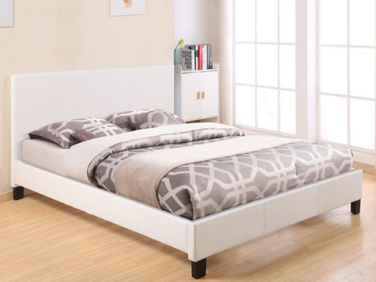 Κρεβάτι Becca HM553.01 Λευκό Διπλό Τεχνόδερμα