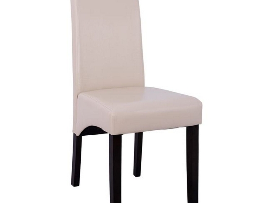 Καρέκλα Roxie HM8328.02 Με Μπεζ Τεχνόδερμα Σετ 2τμχ Ξύλο,Τεχνόδερμα