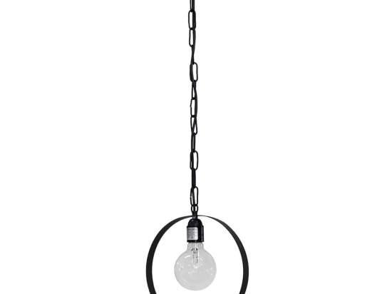 Φωτιστικό Οροφής Κρεμαστό Halka/25 1/L Chain 34-0056 Black Μέταλλο
