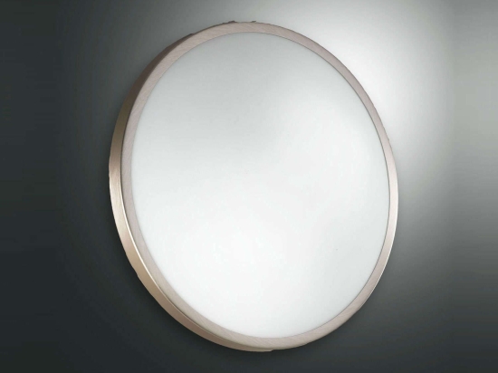 Φωτιστικό Οροφής - Τοίχου Plaza 2866-61-178 Nickel Fabas Luce Μέταλλο,Γυαλί