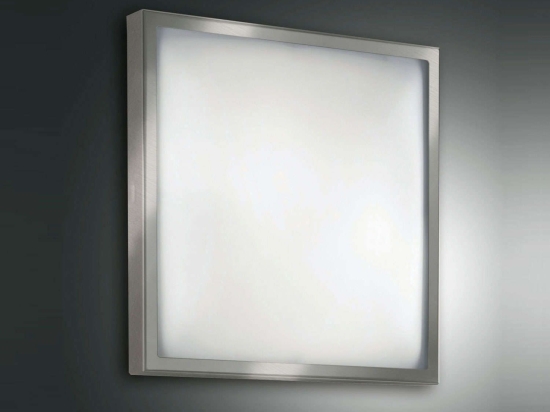 Φωτιστικό Οροφής - Τοίχου Osaka 2867-61-178 Nickel Fabas Luce Μέταλλο,Γυαλί