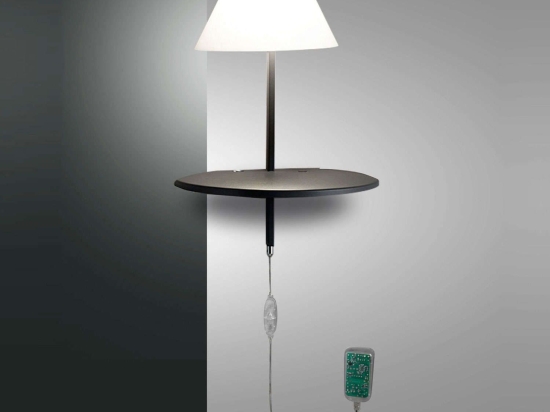 Φωτιστικό Τοίχου - Απλίκα Led Goodnight 3417-20-164 Anthracite Fabas Luce Μέταλλο,Γυαλί