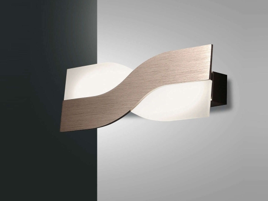 Φωτιστικό Τοίχου - Απλίκα Led Riace 3425-21-179 Bronze Fabas Luce Μέταλλο