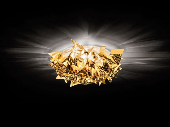 Φωτιστικό Οροφής - Τοίχου Veli Mini Gold Slamp Αλουμίνιο,Πολυπροπυλένιο