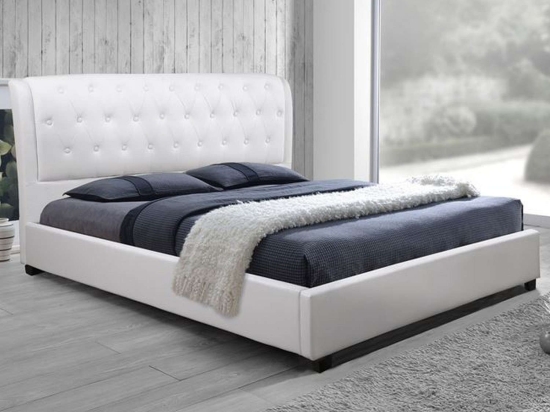 Κρεβάτι Odalys HM549.01 Με Τεχνόδερμα White Διπλό Τεχνόδερμα