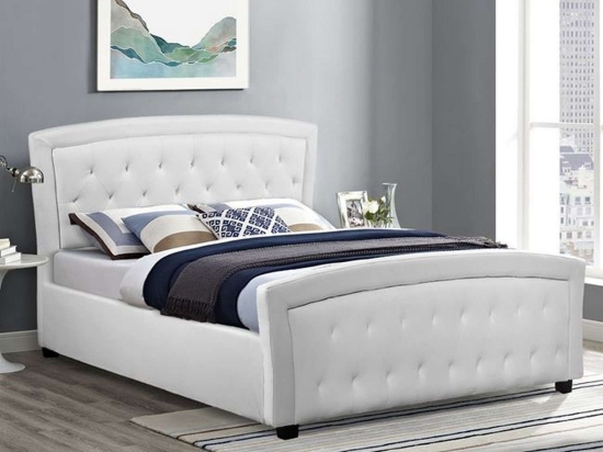 Κρεβάτι Odelia HM550.01 Για Στρώμα 150x200cm White Διπλό Τεχνόδερμα