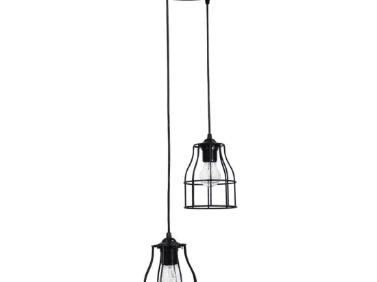Φωτιστικό Οροφής Fun-10Pendel 2/L Black 34-0083 Heronia Μέταλλο