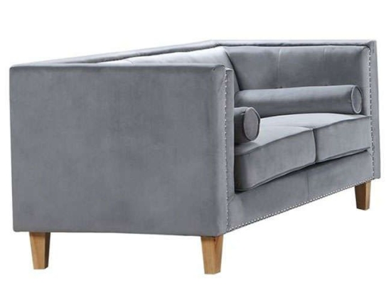 Καναπές Midland Ε9639,22 Light Grey Velure Ξύλο,Ύφασμα