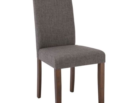 Καρέκλα Optimal Green Walnut Ε801,2 Grey Σετ 2τμχ Ξύλο,Ύφασμα