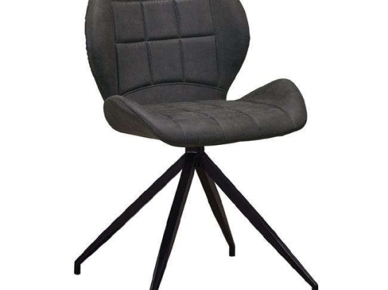 Καρέκλα Μεταλλική Black Norma ΕΜ792,1 Με Υφασμα Suede Anthracite Σετ 2τμχ Μέταλλο,Ύφασμα