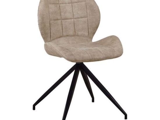 Καρέκλα Μεταλλική Black Norma ΕΜ792,3 Με Υφασμα Suede Beige Σετ 2τμχ Μέταλλο,Ύφασμα