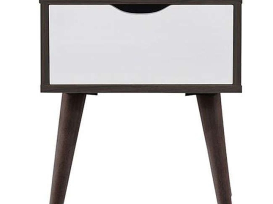 Κομοδίνο Alida Ε7340,1 Καρυδί-White Mdf