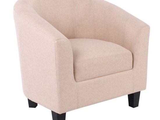 Πολυθρόνα Boga Ε7129,6 Με  Ύφασμα Beige Ξύλο,Ύφασμα