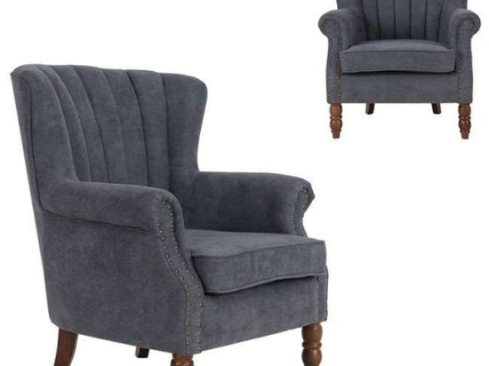Πολυθρόνα Cosa Ε7131,3 Με  Ύφασμα Dark Grey Ξύλο,Ύφασμα
