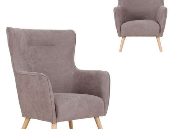 Πολυθρόνα Dalia Ε7132,2 Light Brown Ξύλο,Ύφασμα