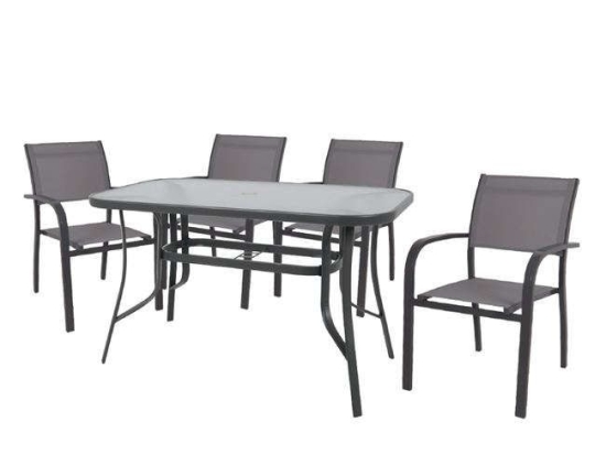 Σετ Τραπεζαρία 5τμχ Amiral Ε6794,S1 Grey - Anthracite 4 Θέσεων