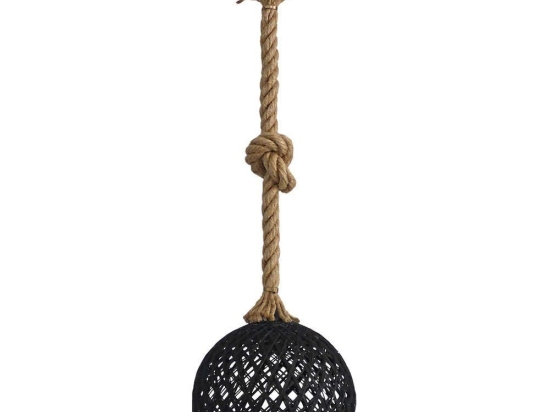 Φωτιστικό Οροφής Silk-01 Φ20 Rope 1/L Ε/27 31-1149 Black-Brown Heronia Σχοινί