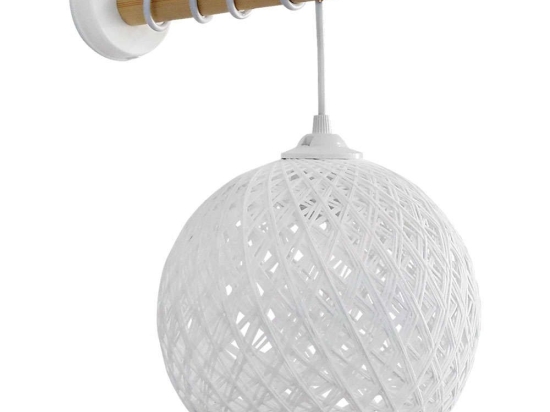 Φωτιστικό Τοίχου-Απλίκα Silk-01/ΑΡ Stick Φ20 31-1156 Natural-White Heronia Ξύλο,Σχοινί