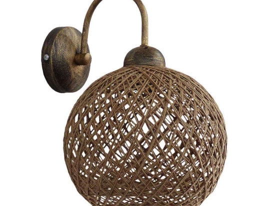 Φωτιστικό Τοίχου-Απλίκα Silk-01/ΑΡ Φ20 31-1153 Bronze-Brown Heronia Σχοινί,Μέταλλο