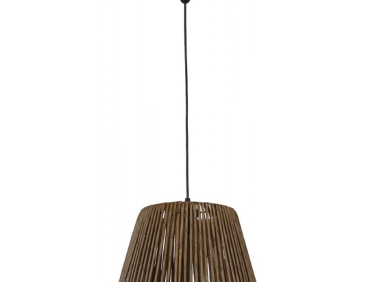Φωτιστικό Οροφής Cuba 31-1253 Φ30cm Brown-Black Heronia Μέταλλο,Bamboo