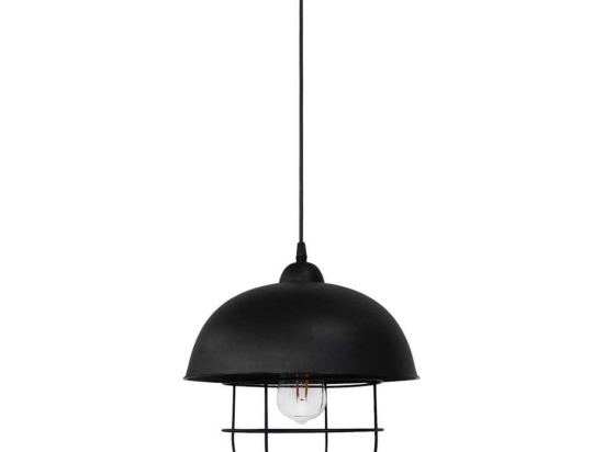 Φωτιστικό Οροφής 35-0047 Sfera 1/L Ε27 Με Πλέγμα H100XΦ30cm Navy Black Heronia Μέταλλο