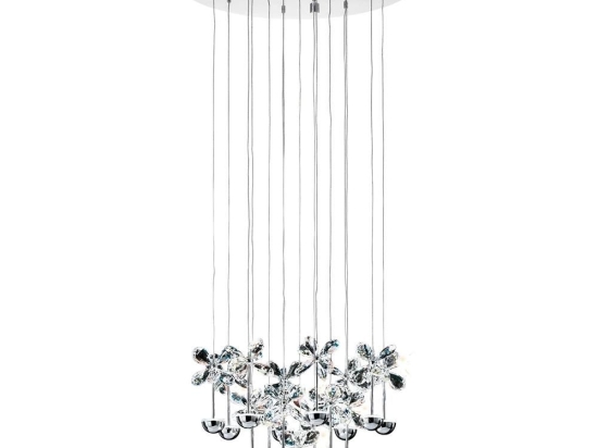 Φωτιστικό Οροφής 93662 Pianopoli Led Ø500 Κρύσταλλο Chrome Eglo Μέταλλο,Γυαλί