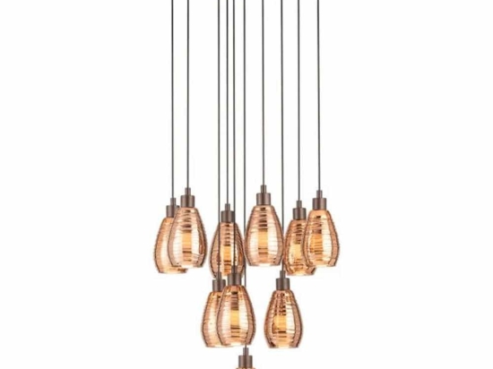 Φωτιστικό Οροφής 39509 Siracusa E27/1 Bronze-Brown Eglo Μέταλλο,Γυαλί