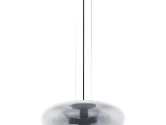 Φωτιστικό Οροφής 39658 Priorat E27/3 Ø500 Black-Clear Eglo Μέταλλο,Γυαλί