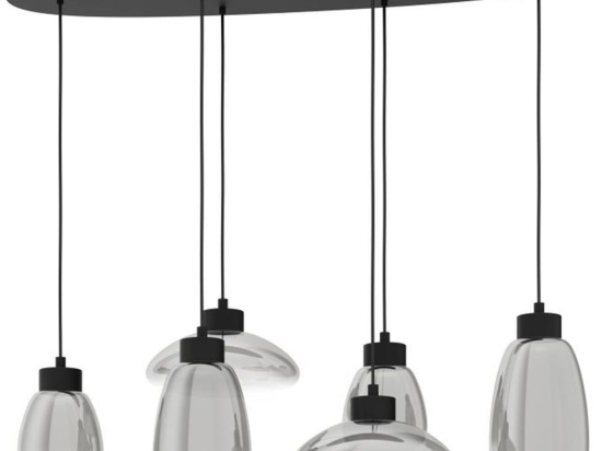 Φωτιστικό Οροφής - Ράγα 39894 Sarnarra Led/6 Black-Clear Eglo Μέταλλο,Γυαλί