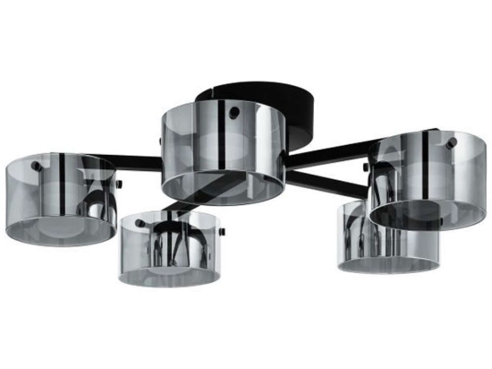 Φωτιστικό Οροφής - Πλαφονιέρα 39874 Copillos Led/5 Black-Clear Eglo Μέταλλο,Γυαλί
